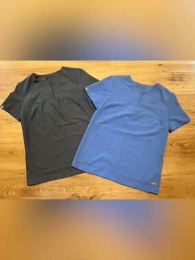 FIGS Kasane Scrub Tops 2 Pack XXS Blue Gray Technical Collection W19SW1007 Nurse